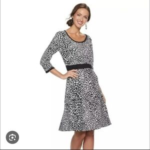 Nina Leonard fit and flare sweater dress